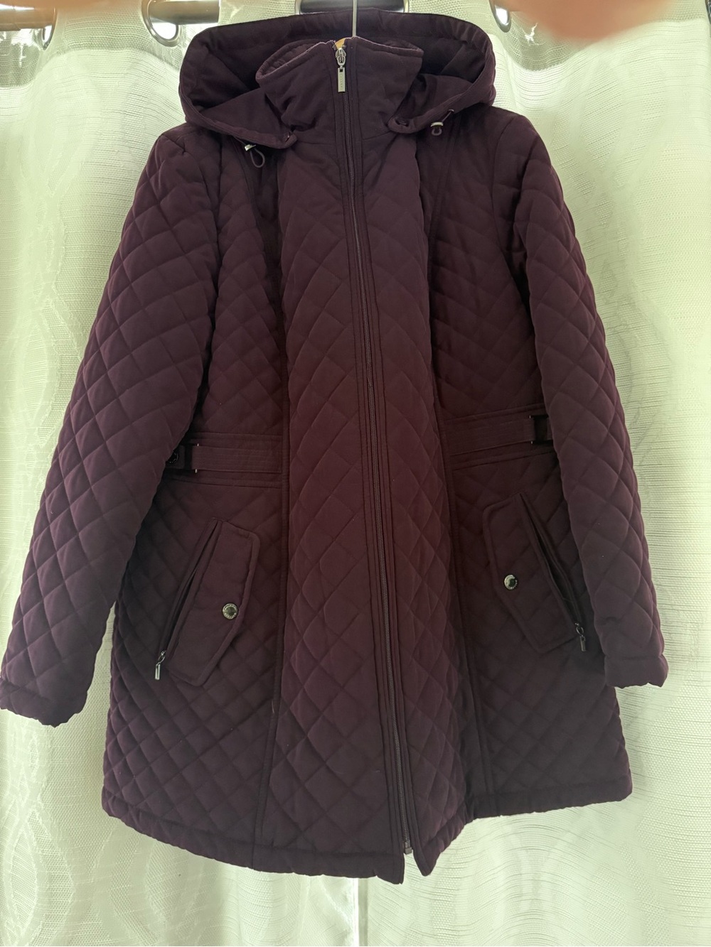 Quilted coat Plum color